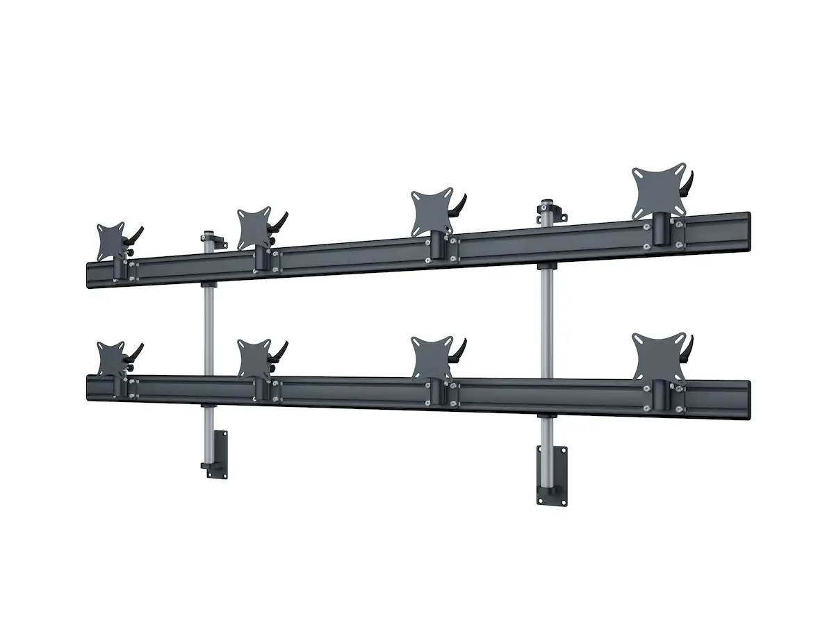 Flat-System Wandhalter für 8 Monitore  4+4 - 20''-24''
