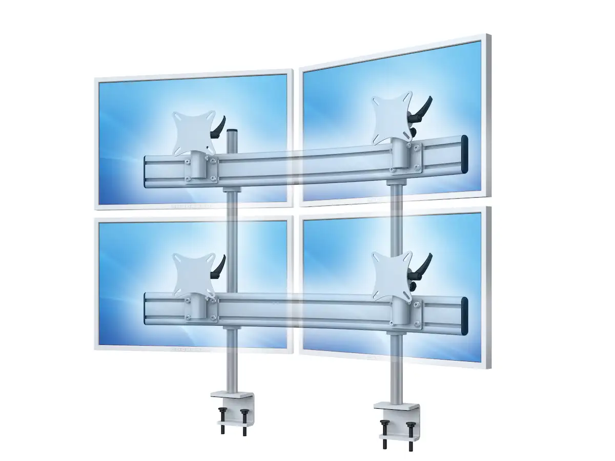 Para System Monitorhalterung für 4 Monitore mit Tisch-Klemme 2+2 - 25''-32''