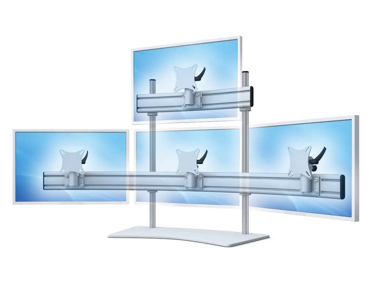 Para-System Monitorhalter für 4 Monitore mit Tisch-Stand 3+1 - 20''-24''