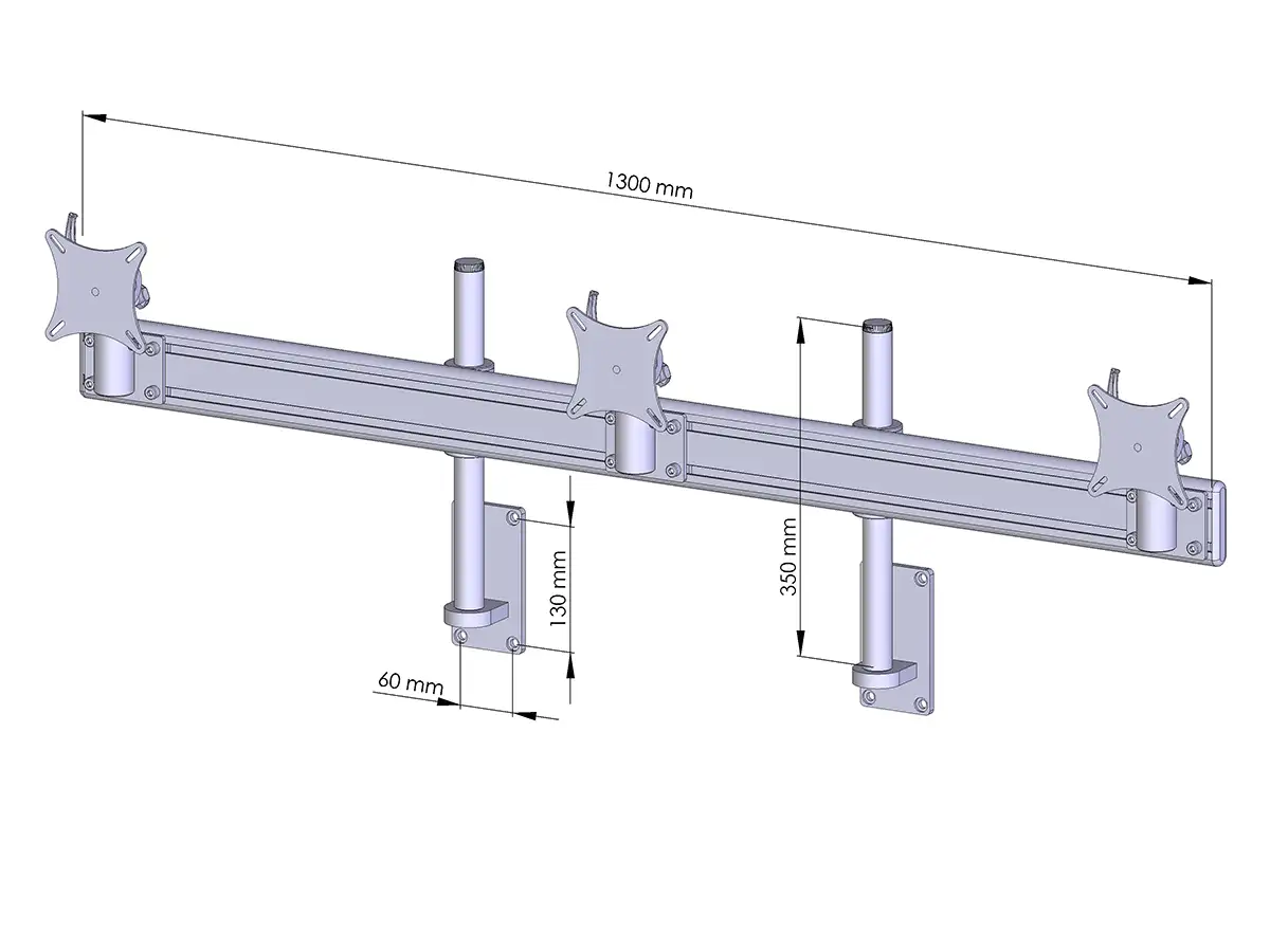 Flat-System Wandhalter für 3 Monitore 3er - 20''-24"